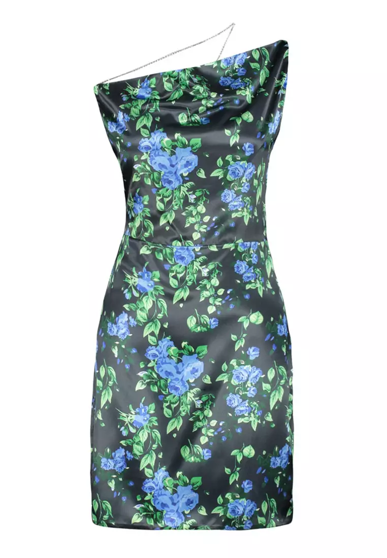 Floral Pattern Evening Dress