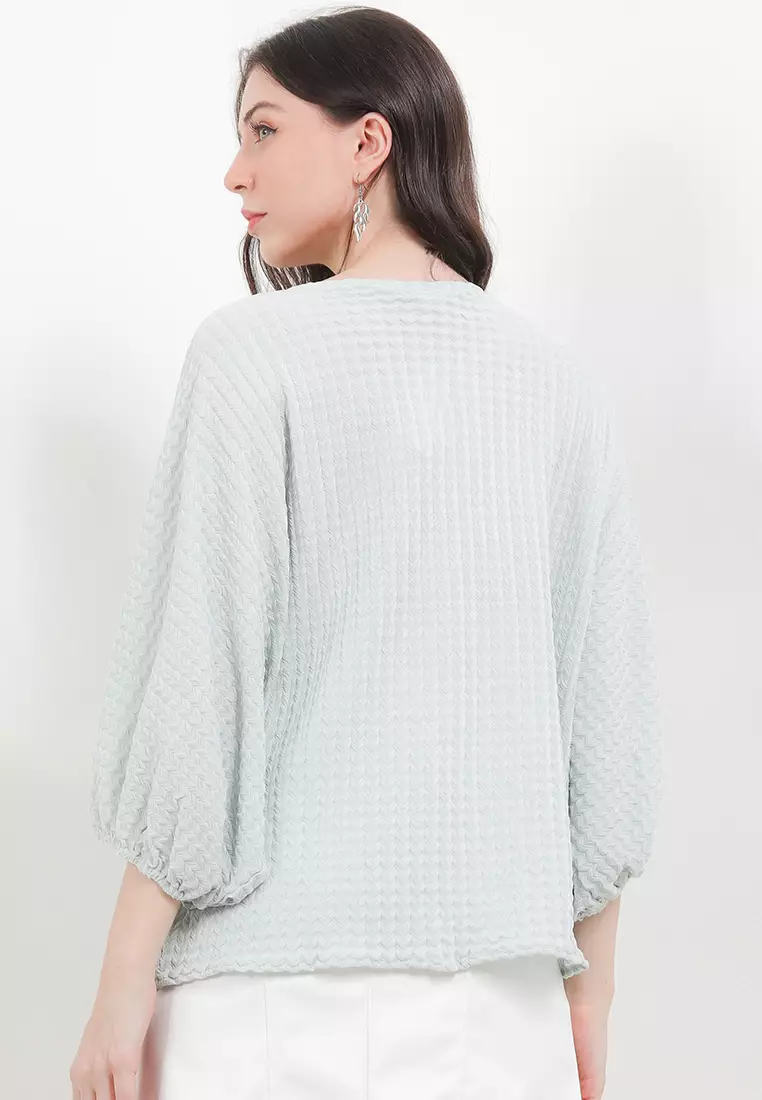 Dolman Sleeve Textured Blouse