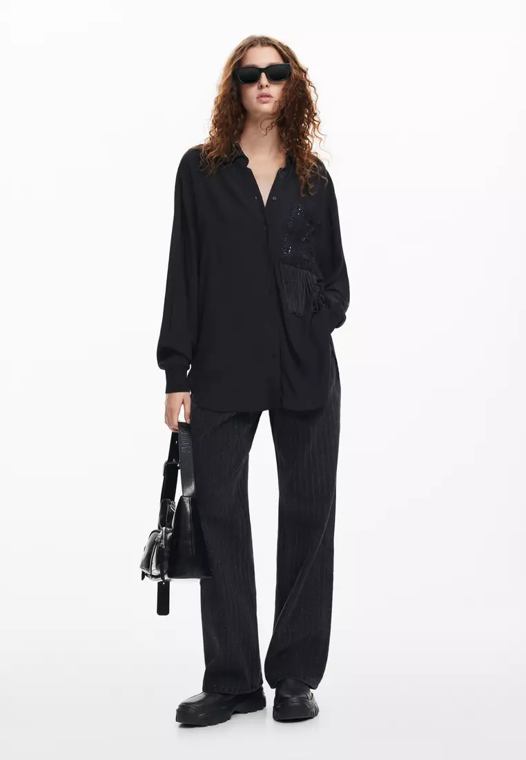 Desigual Woman Shirt with pocket detail.