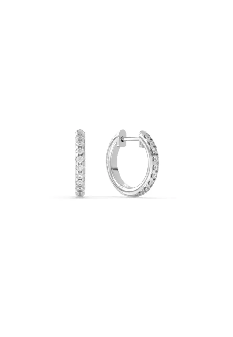 Multiway Lab Grown Diamond Mini Hoop Earrings with Pear Drop in 14K White Gold D/E-VVS/VS (0.93ct TDW)