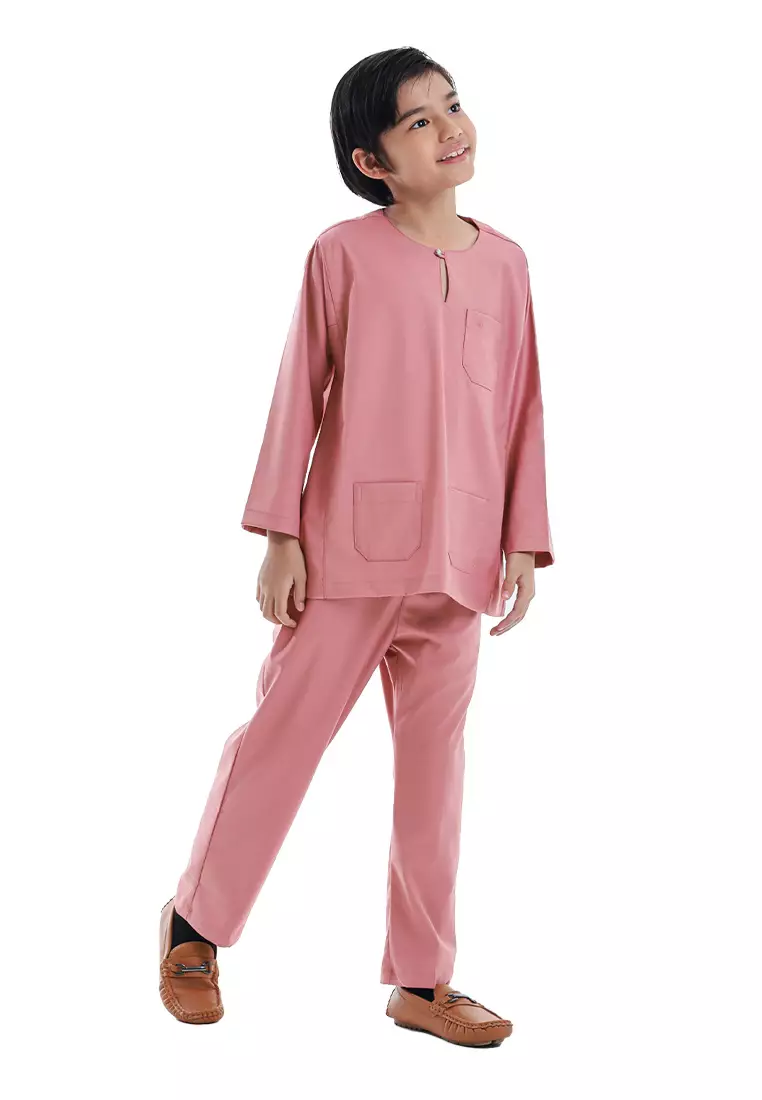 Forest x Hatta Dolmat Baju Melayu Teluk Belanga Budak - FK24104BM-59LotusPink