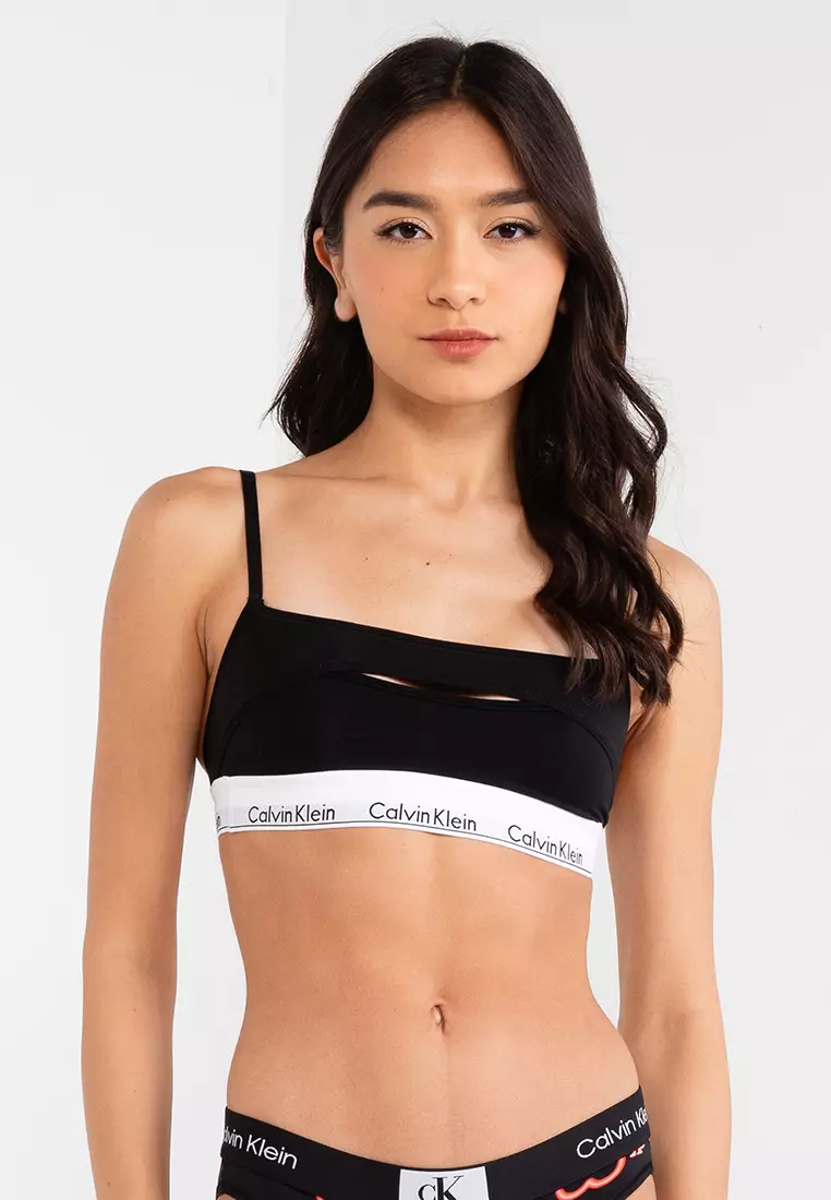 Calvin Klein Women's CK One Cotton Lightly Lined Bralette, Black