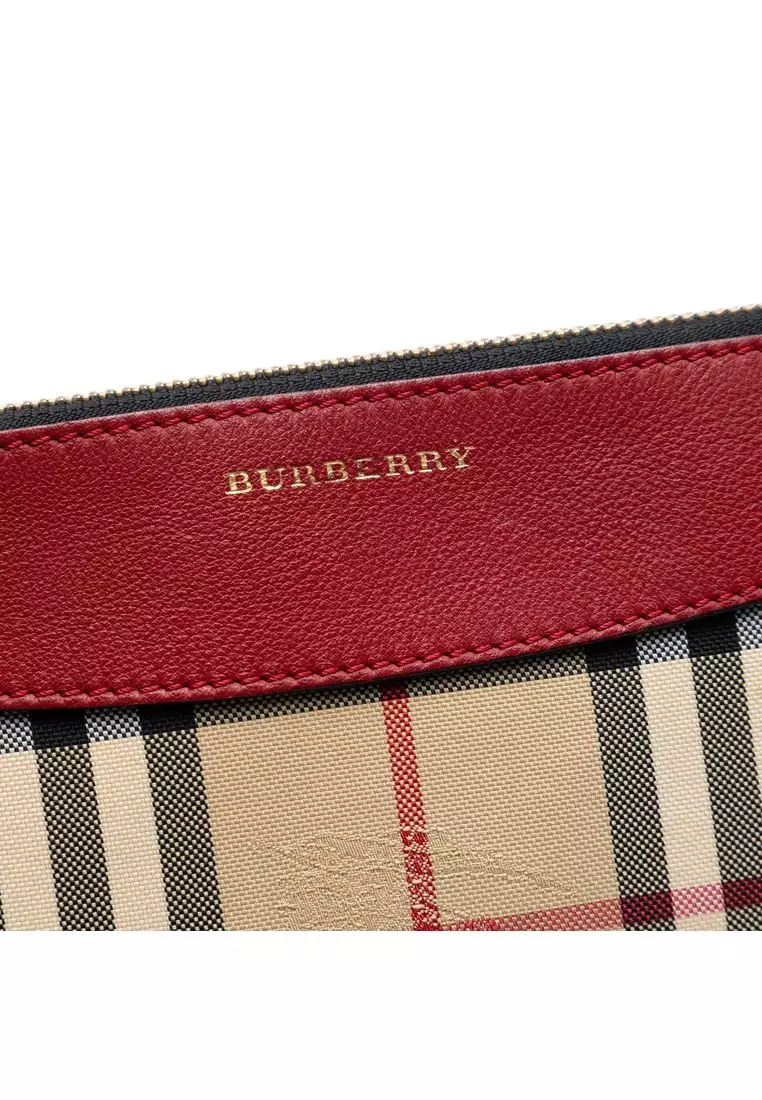 Pre-Loved Burberry Haymarket Check Canvas Peyton Crossbody