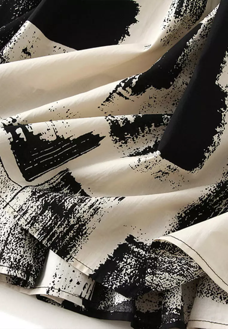 Ink Graffiti Printed A-line Skirt AF2302-2