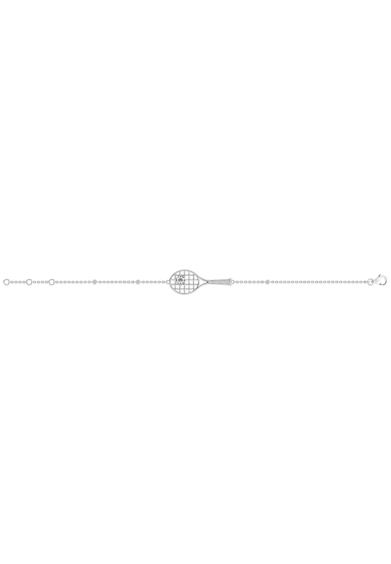 Match Point Racket Bracelet in Vermeil White Gold D/E-VVS/VS (0.27ct TDW)