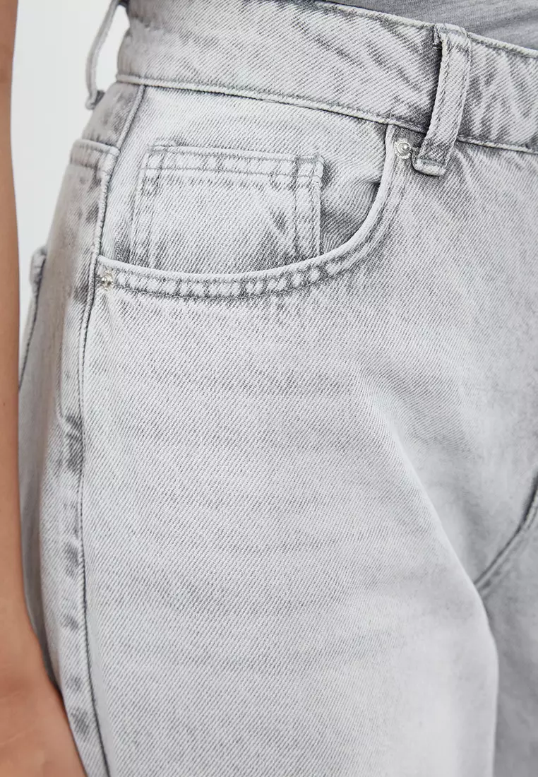 Grey High Waist Extra Wide Leg Palazzo Jeans