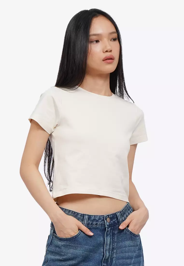 Short Sleeve Fitted Crop T-Shirt