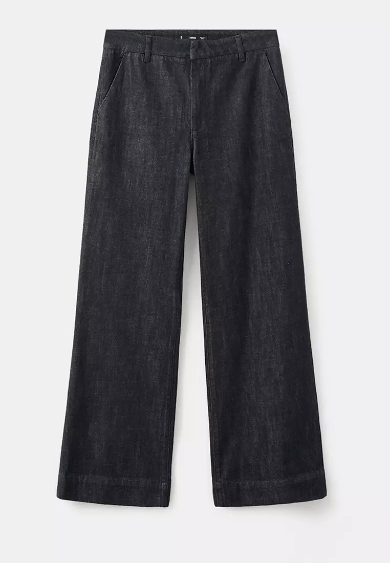 Wide-Leg Denim Trousers