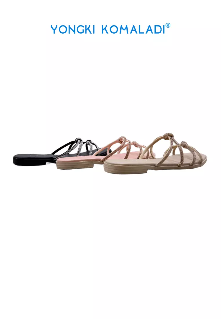 [ ORIGINAL ] YONGKI KOMALADI FLAT SANDAL OL-EFTR463-24 HITAM