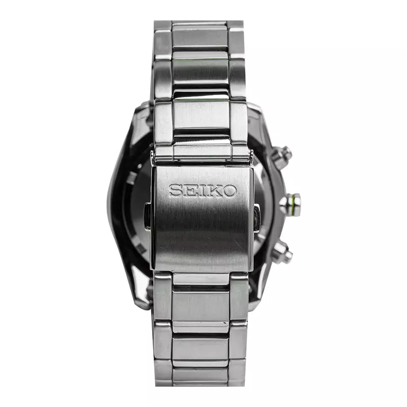 Jam Tangan Pria Seiko Solar SSC119P1 Chronograph Black Dial Stainless Steel Strap