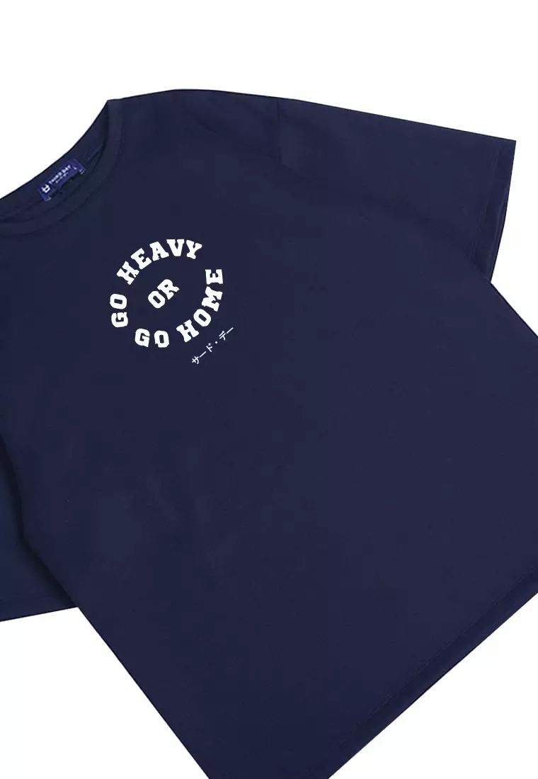 MTW63 Kaos Oversize Gym Bahan Tebal Scubalux "go heavy" navy