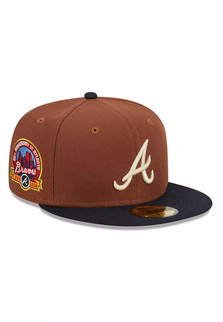 Atlanta Braves New Era Harvest A-Frame 9FORTY Adjustable Hat - Brown