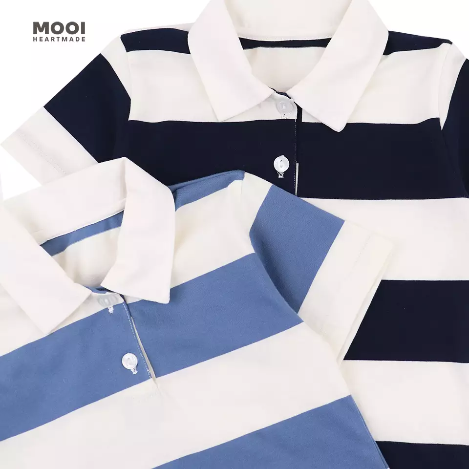 Mooi Kemeja Anak Laki-Laki Yuko Striped Polo - Sage Green