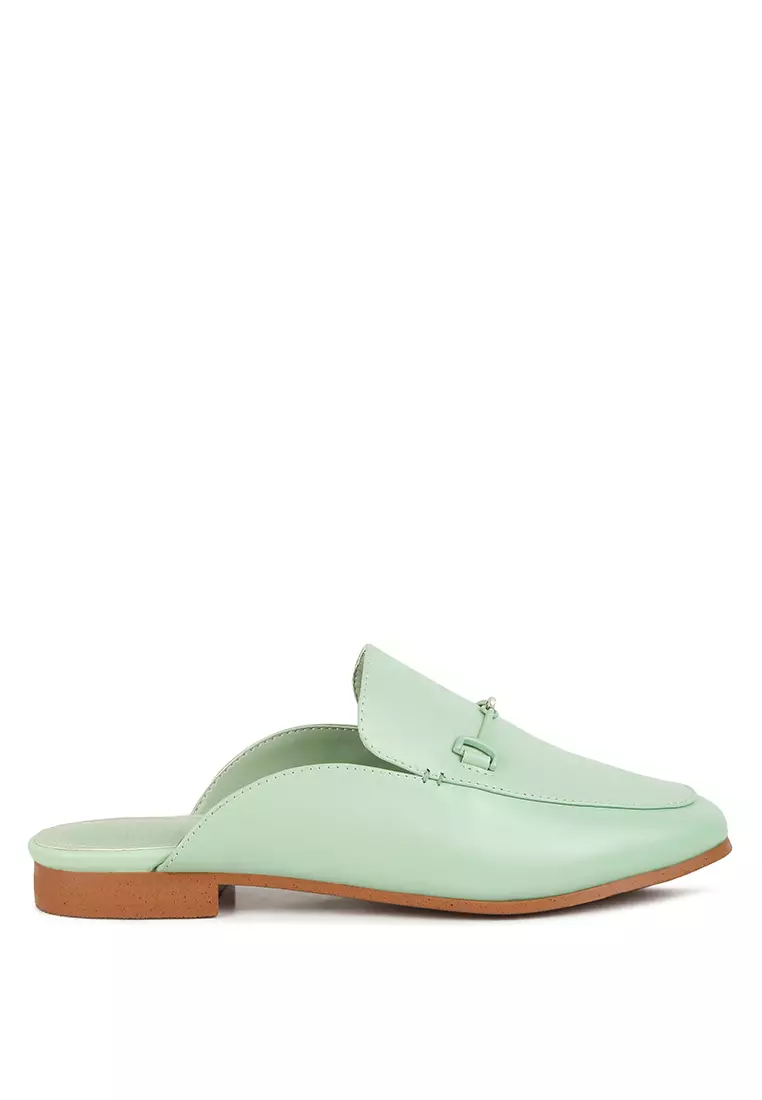 Discount on Rag & Co.  shoes - SKU: Mint Green Horsebit Embellished Mules