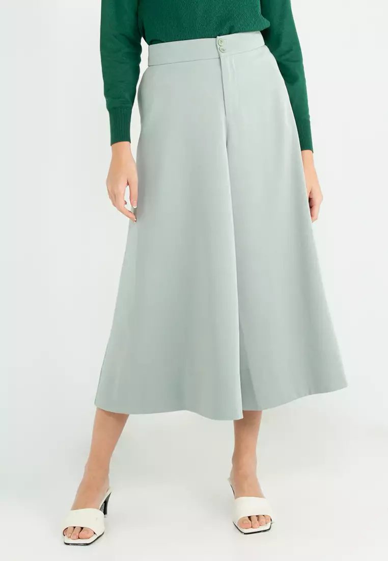 Double button outlet wide leg pants