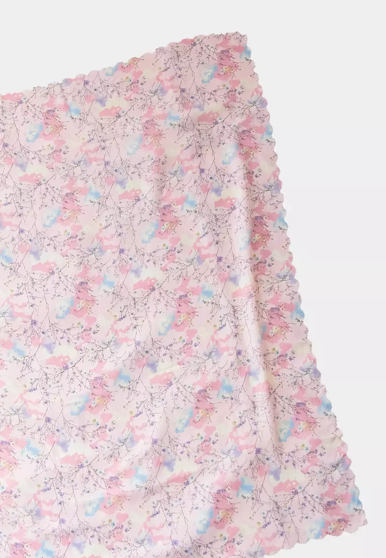 Zelena - Clemira Printed Scarf | Hijab Segiempat Motif - Pink