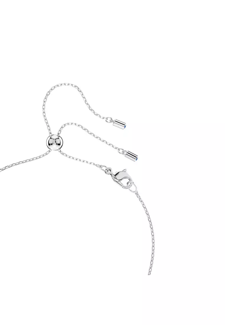 Mesmera pendant, Pear cut, White, Rhodium plated