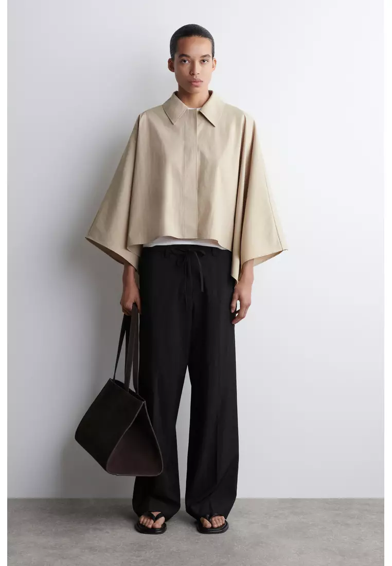 CROPPED TRENCH COAT CAPE
