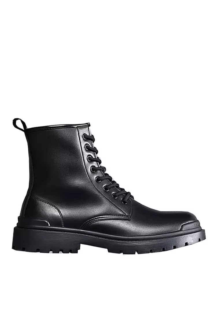 Discount on Twenty Eight Shoes  shoes - SKU: VANSA Top Layer Cowhide Lace-up High-top Martin Boots VSM-B2001