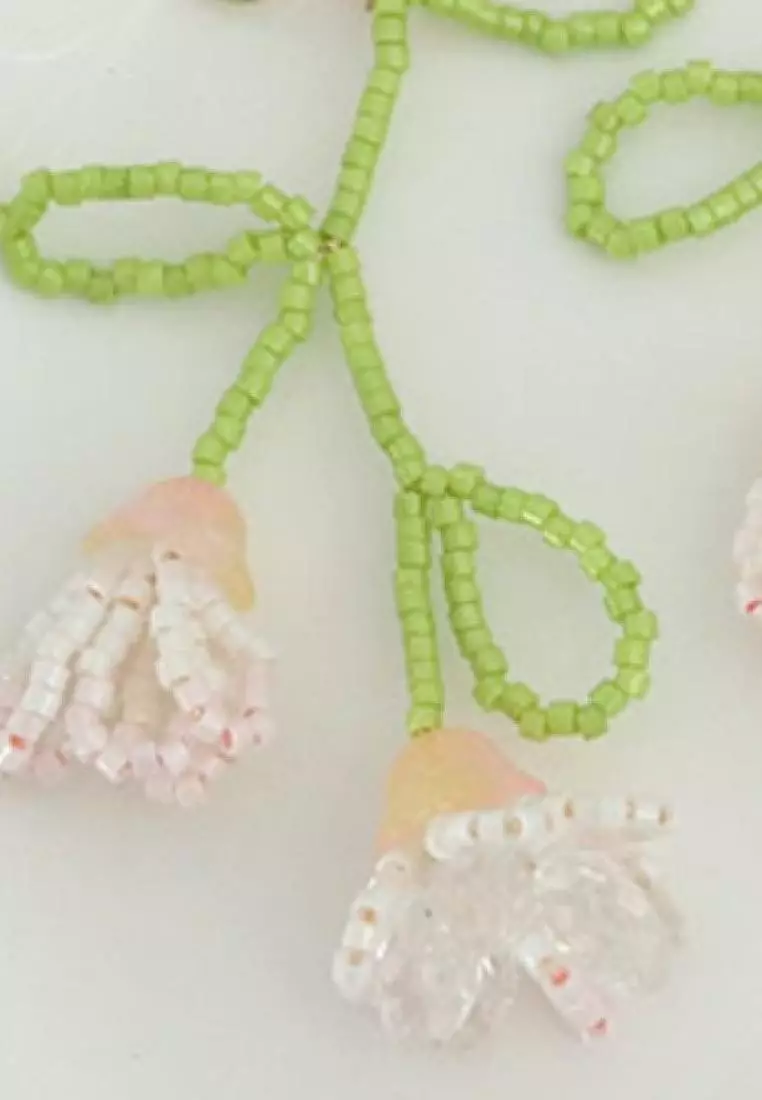 Summer romantic gradient pink flower earrings K062403