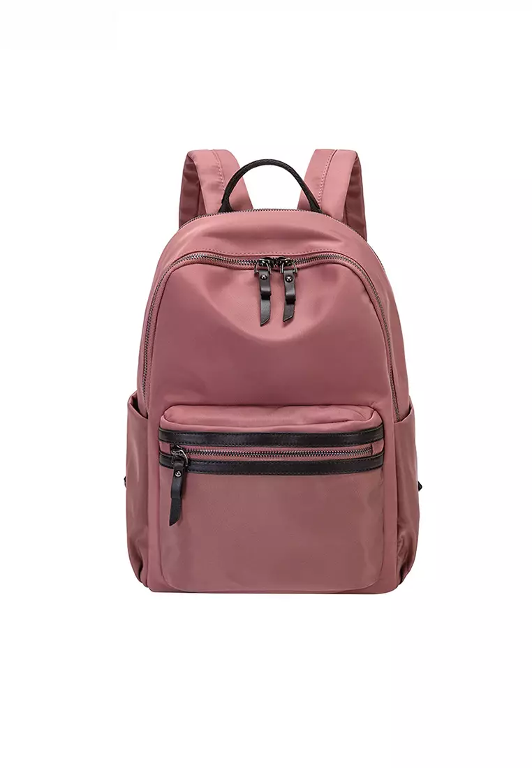 pink leather backpack womens