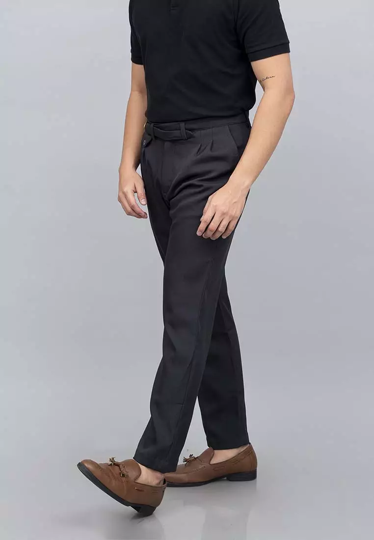 Houseofcuff Celana Panjang Formal High Waist Pants Pria Hitam