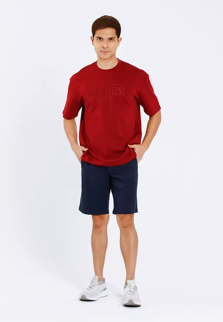 Forest Premium Weight Air-Cotton 220gsm Oversized Round Neck Tee T Shirt Men | Baju T Shirt Lelaki - 621429-56Maroon