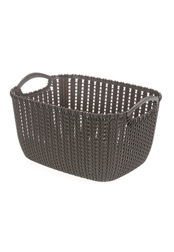 HOUZE HOUZE - Braided Storage Basket with Handle (Medium: 29x22.5x16.5cm) - Coffee A9661HL47D1593GS_1