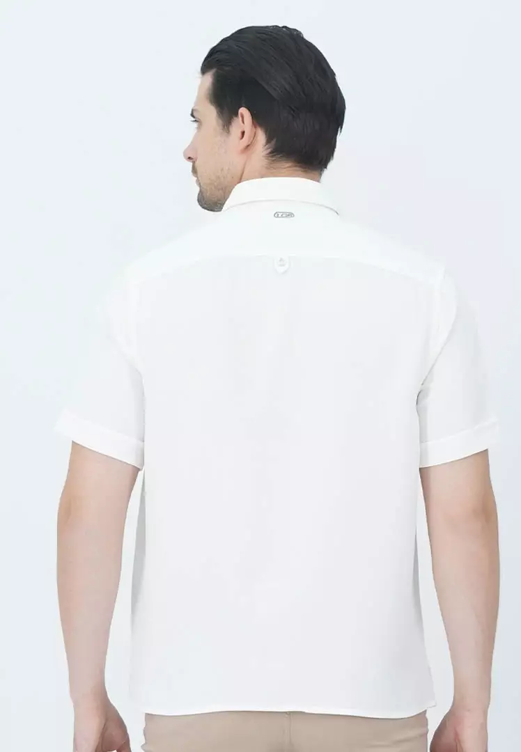 LGS - Kemeja Waffle Casual Warna Putih CSH.271.R1191.195.C