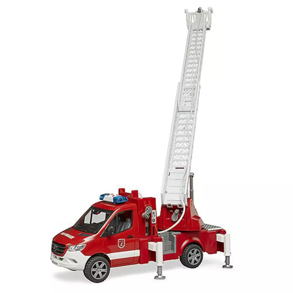 Bruder 2673 - MB Sprinter fire service with turntable ladder, pump and light & sound module