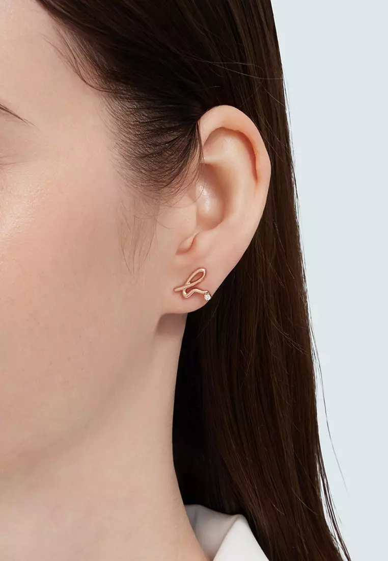 Buy agnès b. Carving of Love Earrings 2025 Online | ZALORA