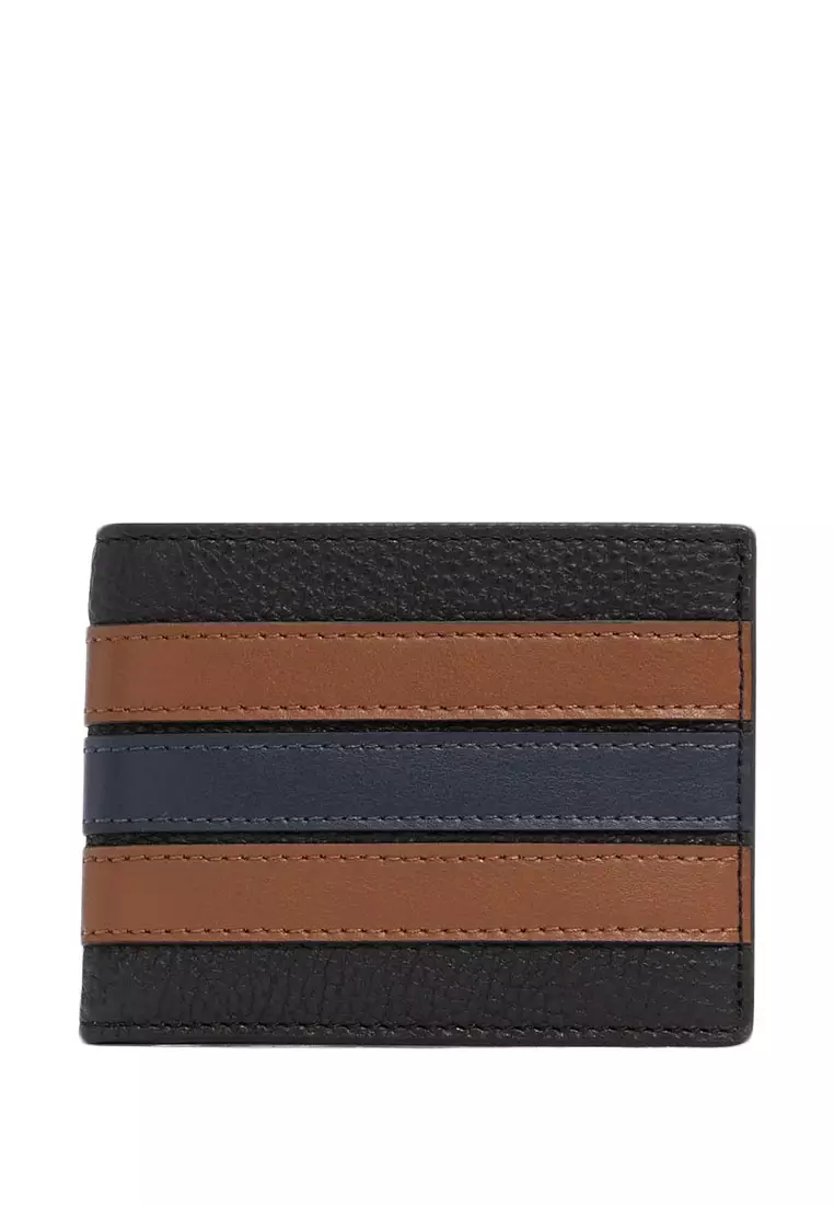 Buy Coach Coach Mens Slim Billfold Wallet With Varsity Stripe Black