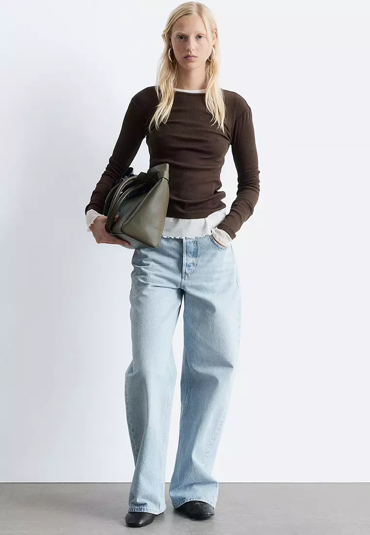 Ribbed Long-Sleeve Top