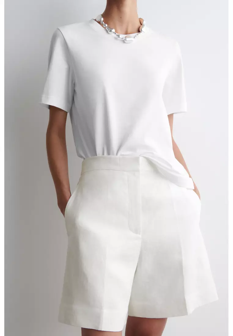 Tailored Elasticated Linen Shorts