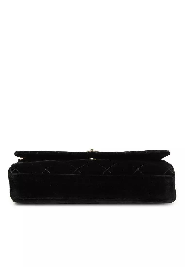 Pre-Loved Chanel Cc Quilted Velvet Chain Shoulder Bag