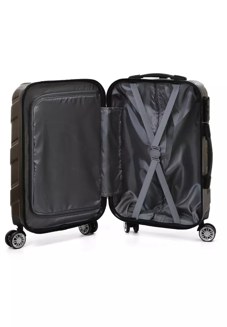 Carlton Koper Hardcase Unisex Size 20Inch Suitcase Combination Lock Large Compartment Material ABS+PVC Coated ORIGINAL - Brown