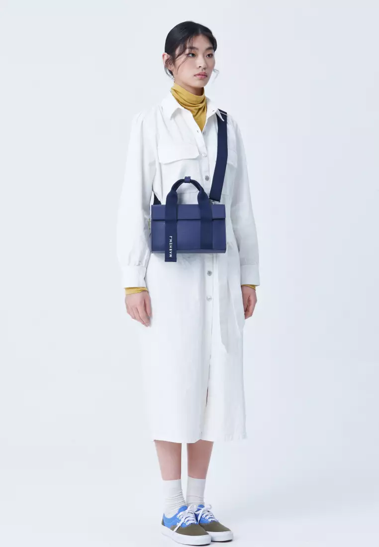 LUDY Vegan Leather Crossbody Bag Navy Blue