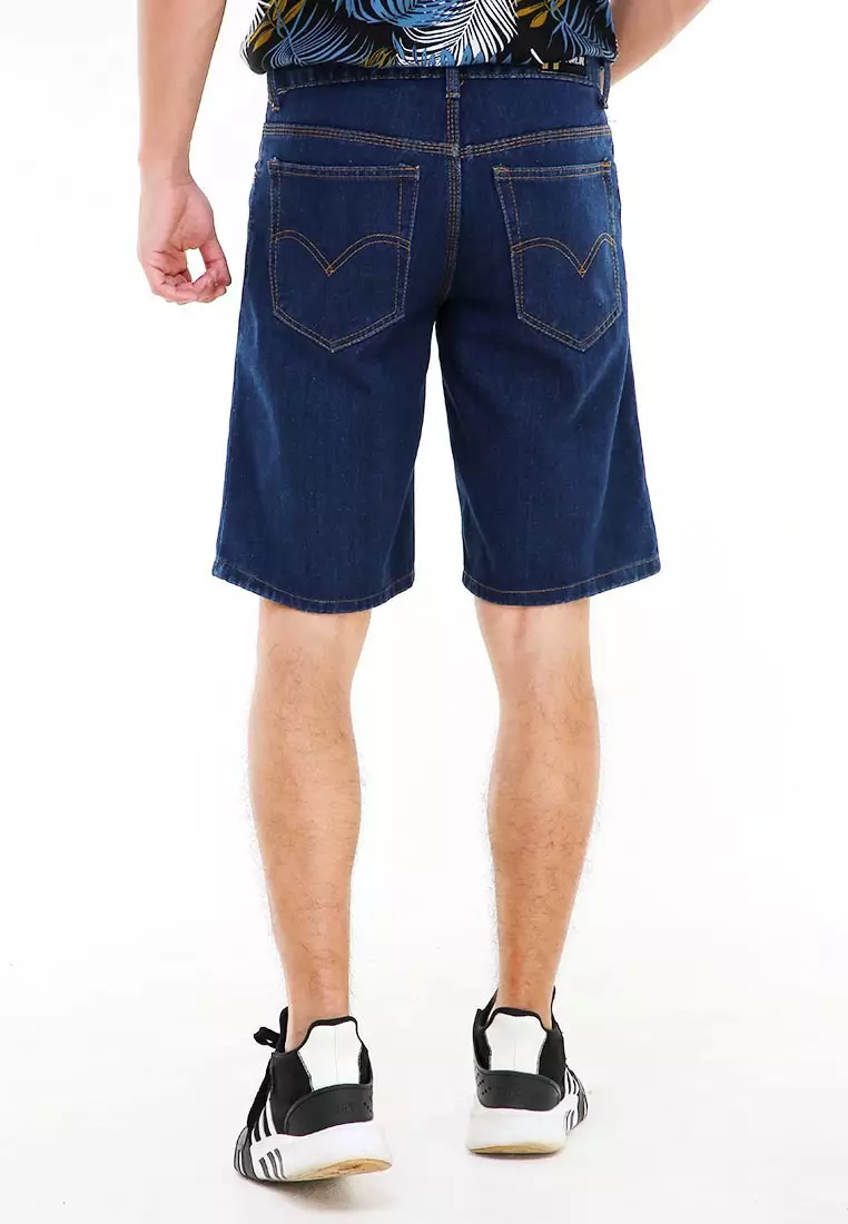 Rishham Celana Pendek Denim Pria Casual Short Pants Material Jeans ORIGINAL - Biowash