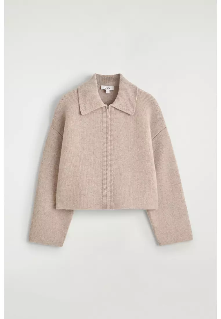 CROPPED KNITTED MERINO WOOL JACKET