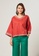East India Company red and orange Corina - Embroidery Linen Kimono blouse 80138AA4D03B8EGS_3