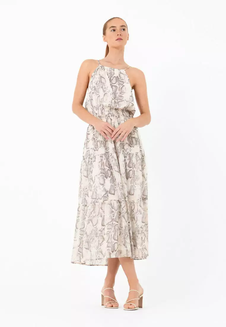 Mannuela Halter Neck Print Dress