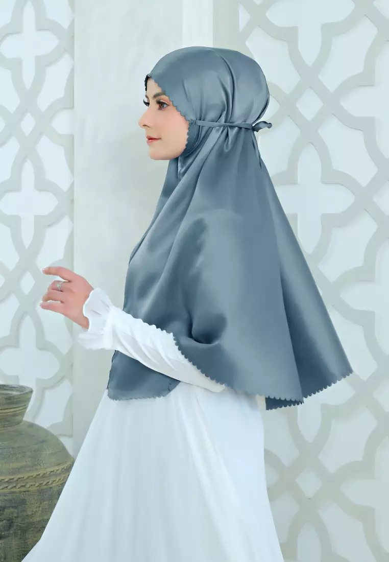 Zelena - Binar Hijab Silk | Hijab Instan | Kerudung Bergo - Blue
