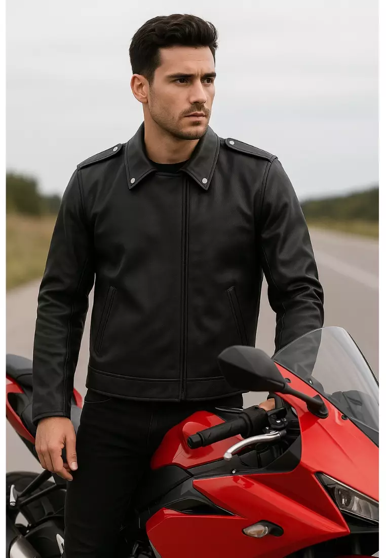 Real Leather Jacket Black- Lamb skin Jacket- Jacket for Men- Oxhide 952