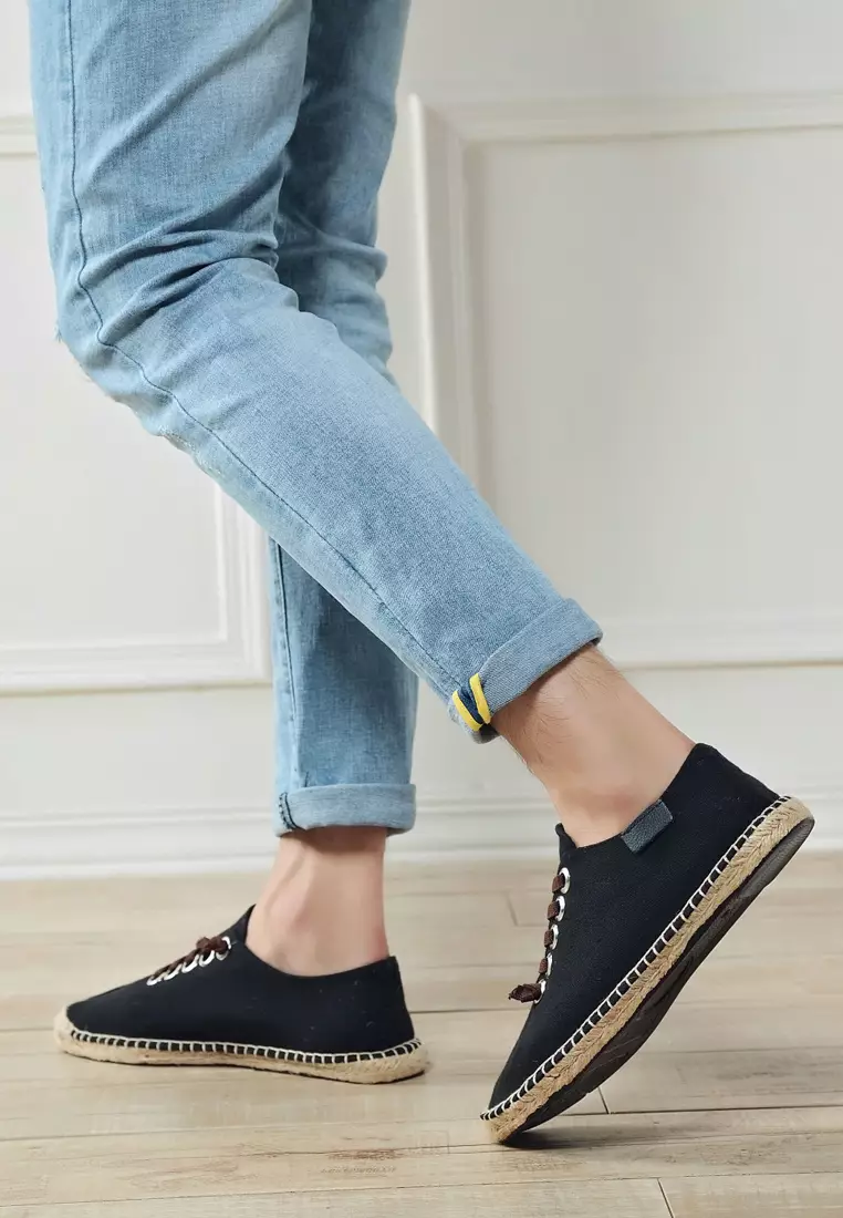 Color Matching Lace Up Canvas Espadrilles QZ-X35
