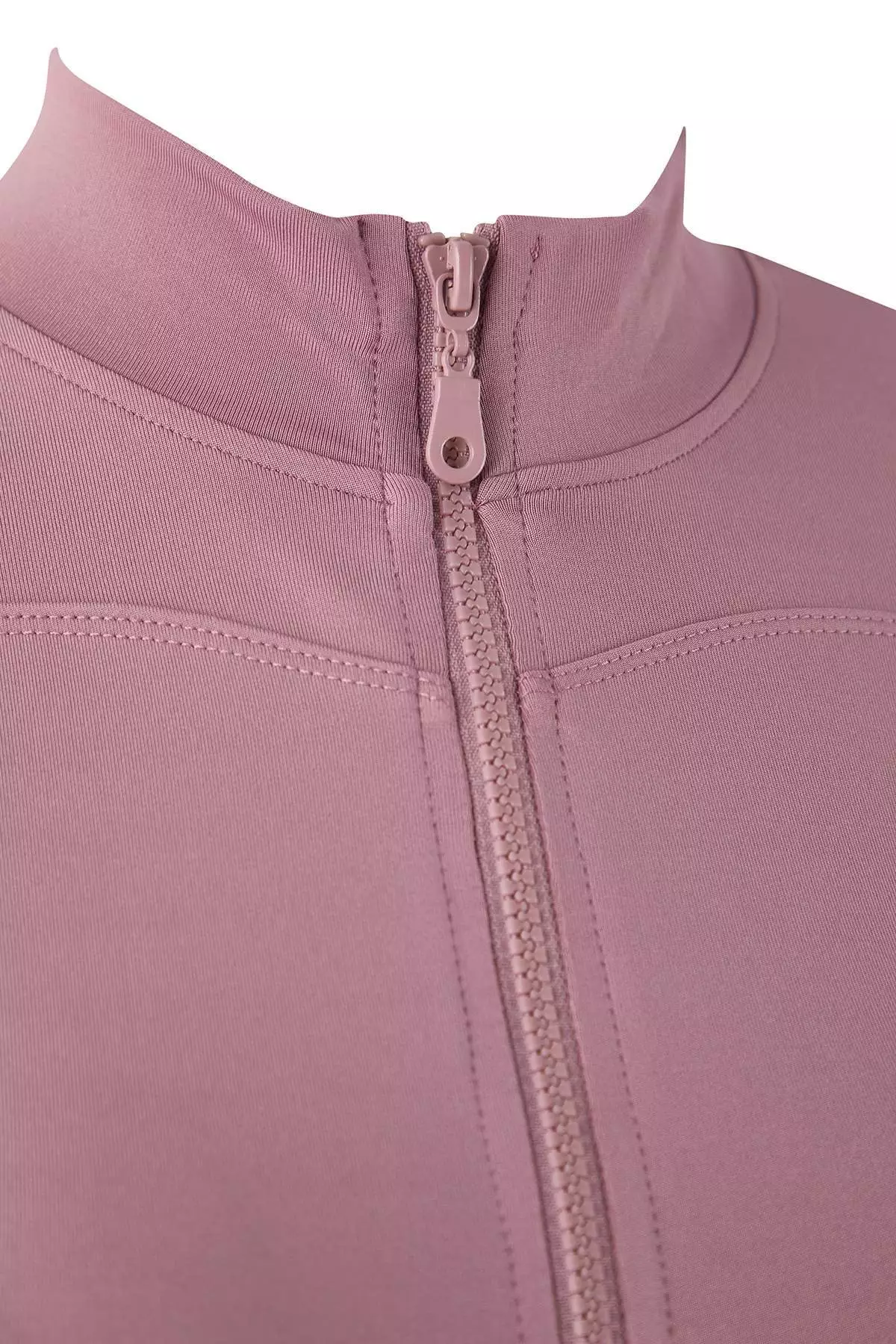 Rose Dried Fleece Fitted Zippered High-Neck Knitted Sports Jacket/Sweatshirt Twoaw23Bz592