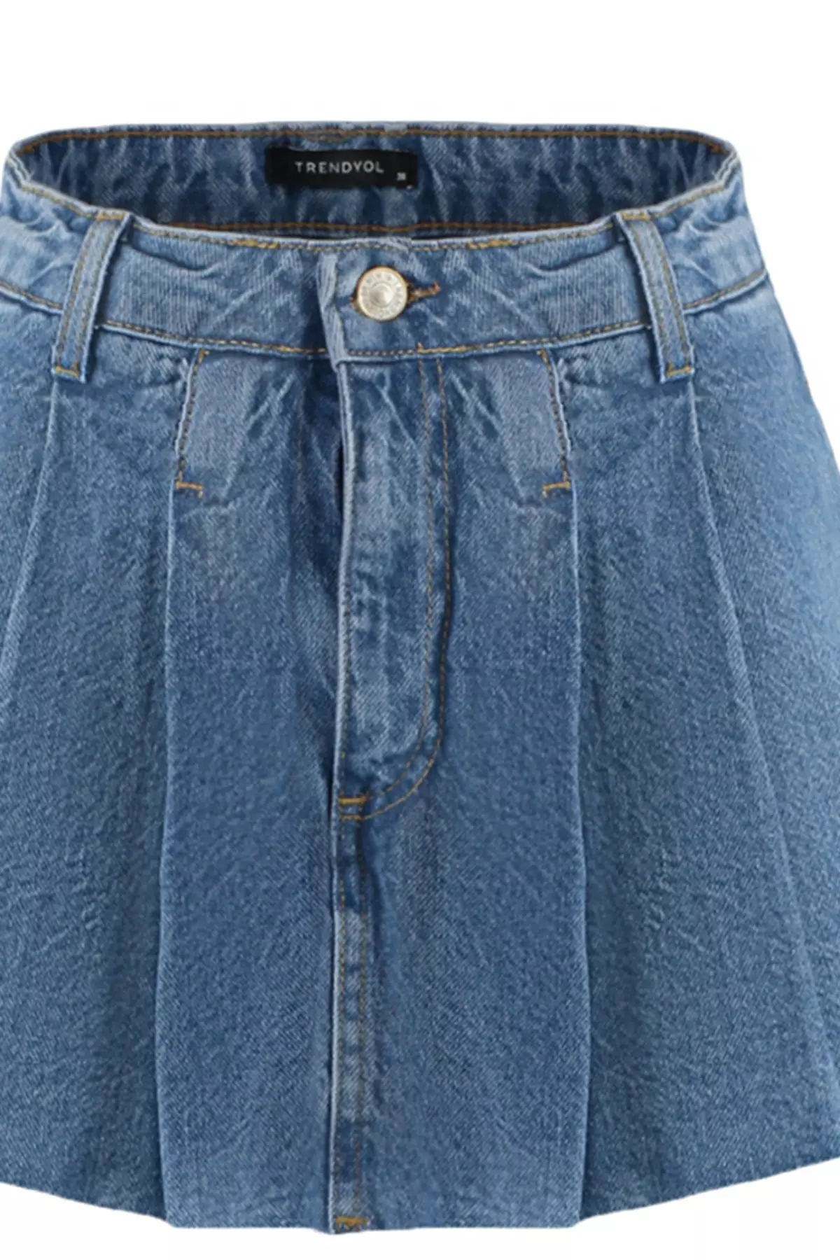 Pleated Denim Skort