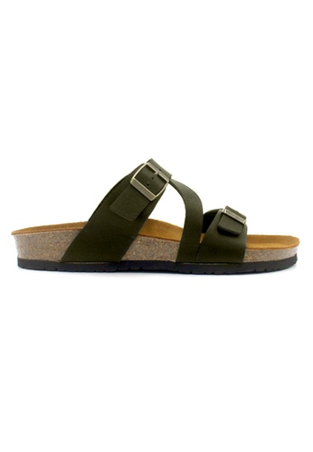 SoleSimple green Hamburg - Khaki Leather Sandals & Flip Flops AED11SH168B3E0GS_1