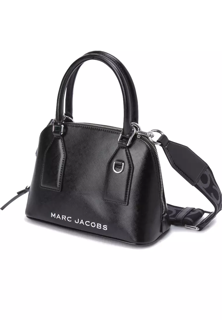 Small Leather Dome Satchel Crossbody Bag Black 4S4HSC003H02