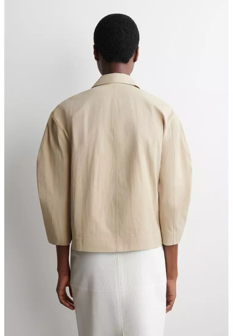 CURVED-SLEEVE COTTON SHIRT