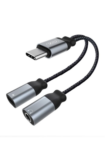 Latest Gadget black XO R160B Type-C To Type-C + 3.5mm Adapter Cable 85030ES18B041CGS_1